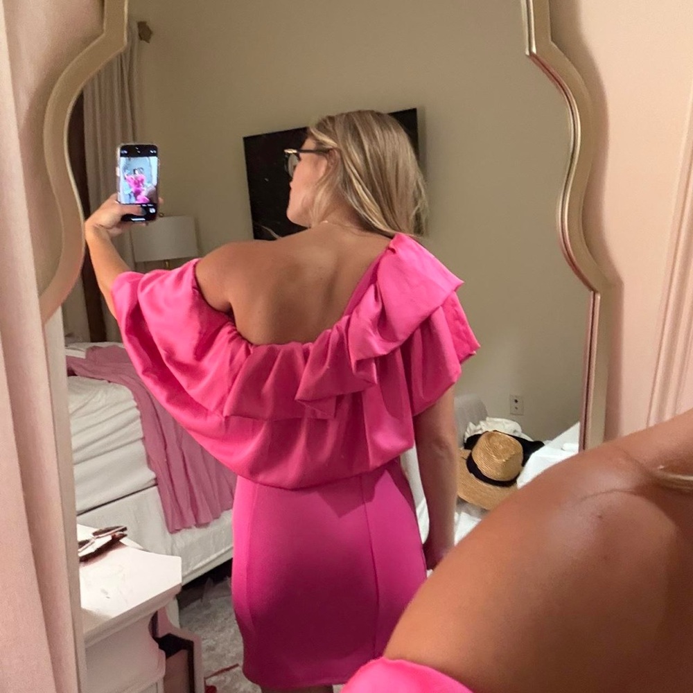 ASOS One Shoulder Pink Dress - Picture 3 of 3